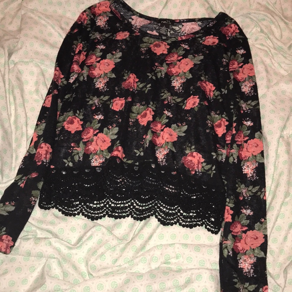 rue 21 crop top long sleeve